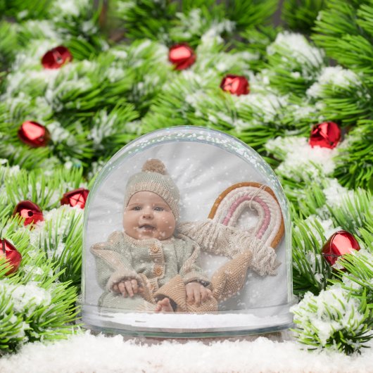 Aangepaste Baby Kleinkind Familie Lid Foto's Sneeuwbol (Kerstmis)
