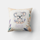 Aangepaste Baby Koala Kussen Boho Floral Design - (Achterkant)