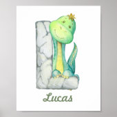 Aangepaste Baby kwekerij Decor Schattigee Dinosaur Poster (Voorkant)