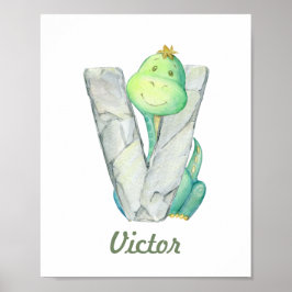 Aangepaste Baby kwekerij Decor Schattigee Dinosaur Poster