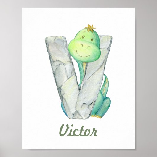 Aangepaste Baby kwekerij Decor Schattigee Dinosaur Poster (Voorkant)