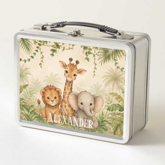 Aangepaste baby leeuw giraffe en olifant jungle (Voorkant)