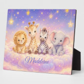 Aangepaste baby leeuw giraffe zebra en olifant fotoplaat (Zijkant)