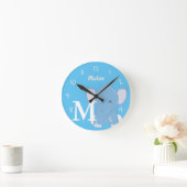 Aangepaste Baby Light Blue  Ronde Klok (Huis)