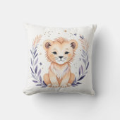 Aangepaste Baby Lion Cub Kwekerij Kussen Boho Desi (Voorkant)
