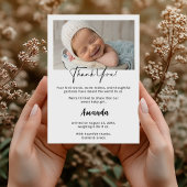Aangepaste Baby Meisje Dank U Kaart met Foto