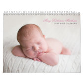 Aangepaste Baby Meisje Pasgeboren Foto Chic Roze 2 Kalender (Hoes)