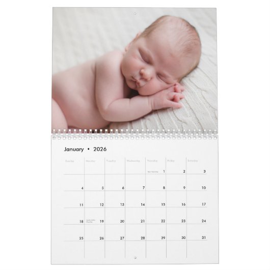 Aangepaste Baby Meisje Pasgeboren Foto Chic Roze 2 Kalender (Jan 2026)