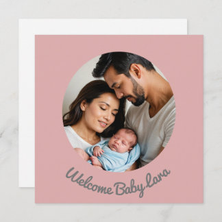 Aangepaste Baby Meisje Roze, welkomstaankondiging Kaart