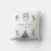 Aangepaste Baby Mijn 1e Kerstmis Bosland Kussen (Voorkant)