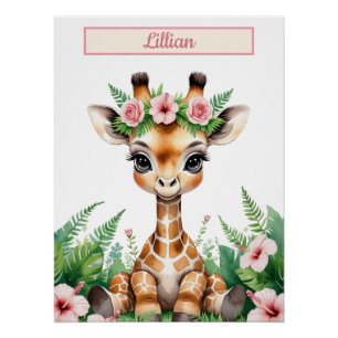 Aangepaste Baby Monkey Nursery Wall Art Perfect Poster