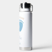 Aangepaste Baby naam Blauwe voetafdrukken Waterfles (Achterkant)