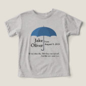 Aangepaste Baby naam en datum onder blauwe paraplu (Design voorkant)