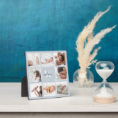 Aangepaste Baby naam en monogram foto Collage Blue Fotoplaat (Insitu)