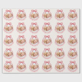 Aangepaste Baby Naam Foto Eerste Kerst Cadeaupapier (Vlak)