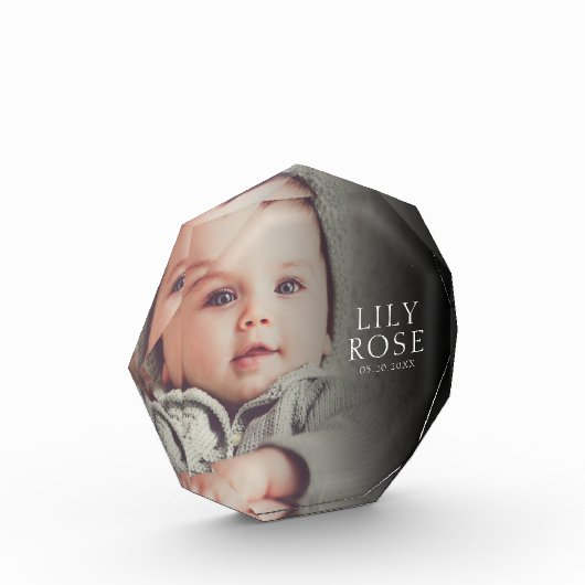 Aangepaste Baby naam geboortedatum foto (Links)