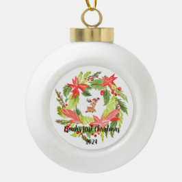 Aangepaste baby naam keramische kerst ornament