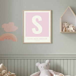Aangepaste Baby Naam Kwekerij Wanddecoratie Monogr Poster