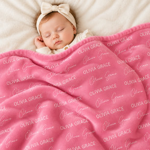 Aangepaste baby naam roze deken Cadeau voor pasg