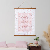Aangepaste Baby naam Roze Waterverf en sterren Hangend Wandkleed (Slaapkamer)