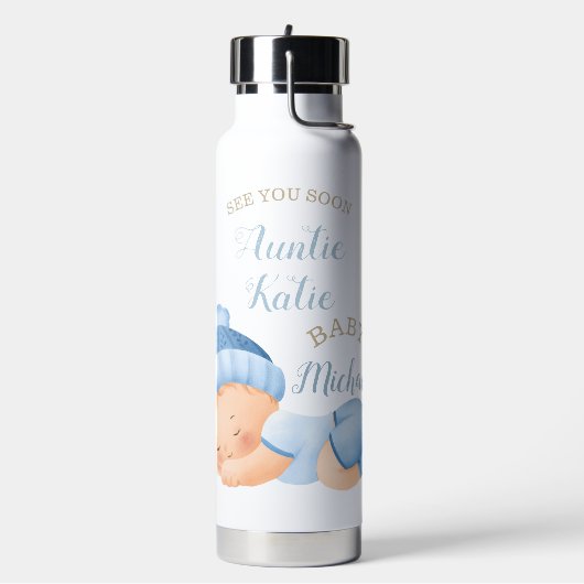 Aangepaste Baby naam Sleeping Boy Waterfles (Links)