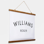 Aangepaste Baby-naam | Wandophanging | Houtkunst Hangend Wandkleed (Gebogen)