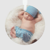 Aangepaste Baby Newborn Photo Holiday Ornament (achterkant)