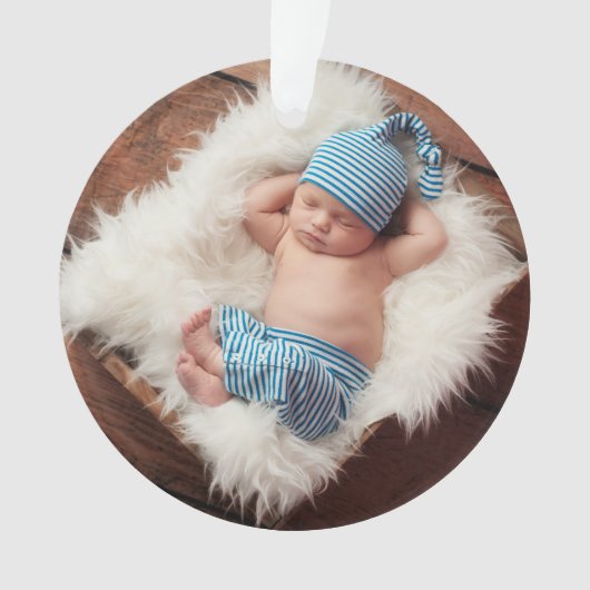 Aangepaste Baby Newborn Photo Holiday Ornament (voorkant)
