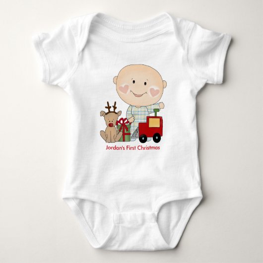 Aangepaste Baby odysuit baby's eerste Kerstmis Romper (Voorkant)