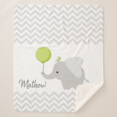 Aangepaste Baby olifant Blanket Sherpa Deken (Voorkant)
