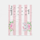 Aangepaste Baby olifant-fotomijlpaal Fleece Deken (Voorkant)