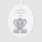 Aangepaste Baby olifant roze Baby, 1 kerst Ornament (voorkant)