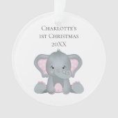 Aangepaste Baby olifant roze Baby, 1 kerst Ornament (voorkant)