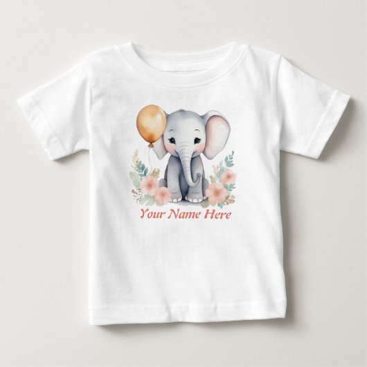 Aangepaste Baby Olifantballon met uw kindernaam (Voorkant)