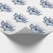 Aangepaste Baby Owl Blue Boy dansen Cadeaupapier (Hoek)