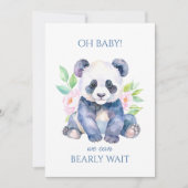 Aangepaste Baby Panda Baby shower Kaart (Voorkant)