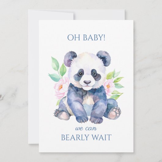 Aangepaste Baby Panda Baby shower Kaart (Voorkant)