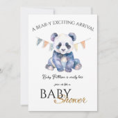 Aangepaste Baby Panda Baby shower Uitnodiging (Voorkant)