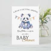 Aangepaste Baby Panda Baby shower Uitnodiging (Staand voorkant)
