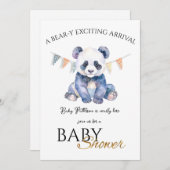 Aangepaste Baby Panda Baby shower Uitnodiging (Voorkant / Achterkant)