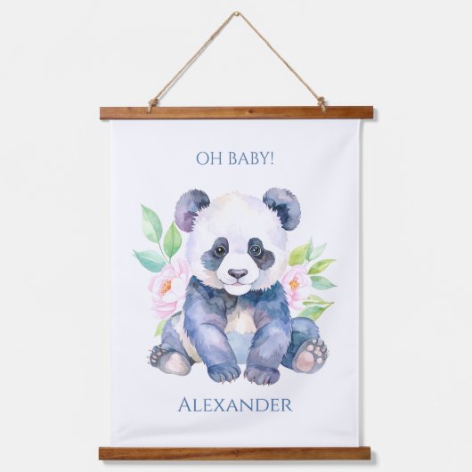 Aangepaste Baby Panda  Hangend Wandkleed (Voorkant)