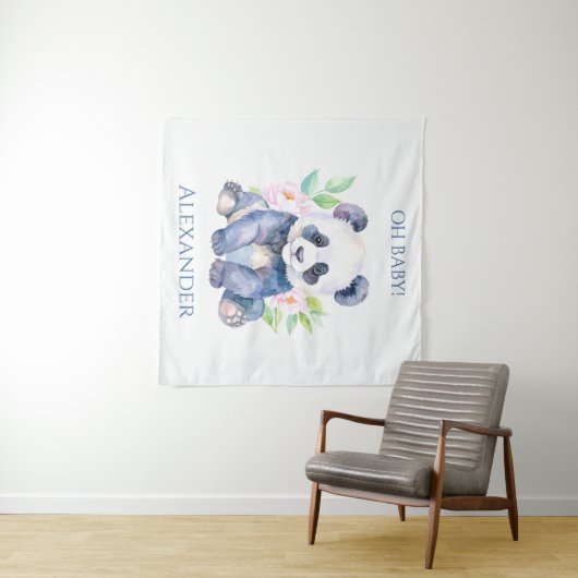 Aangepaste Baby Panda  Wandkleed (In Situ (horizontaal))