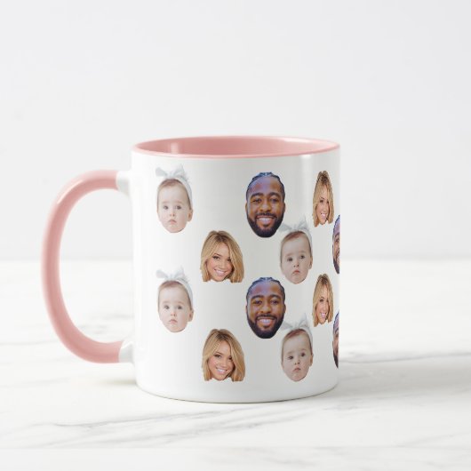 Aangepaste Baby Papa Mama Gezicht Mok Baby 3 Foto' (Links)