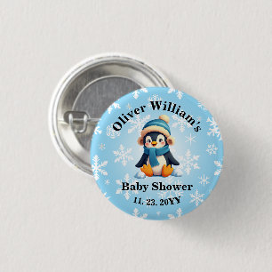 Aangepaste Baby Penguin Baby shower Button