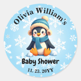 Aangepaste Baby Penguin Baby shower Stickers