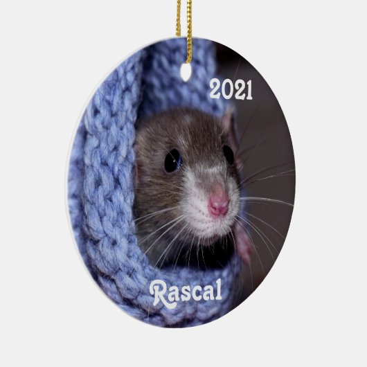 Aangepaste Baby Pet Rat Keramisch Ornament (Rechts)