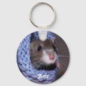 Aangepaste Baby Pet Rat Sleutelhanger (Voorkant)