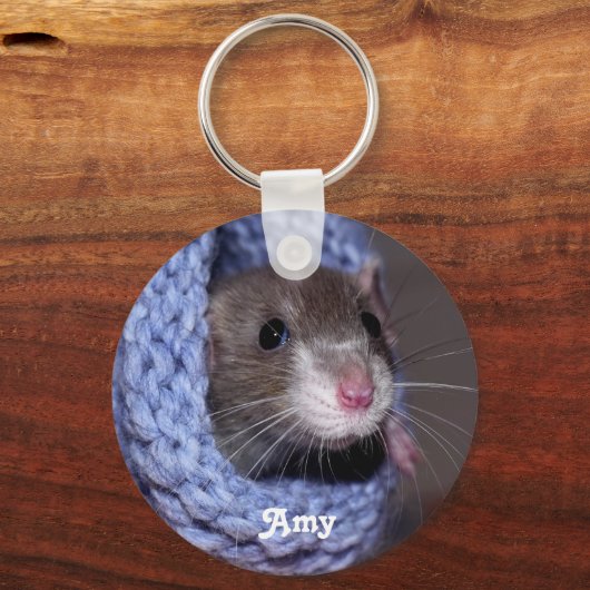 Aangepaste Baby Pet Rat Sleutelhanger (Voorkant)