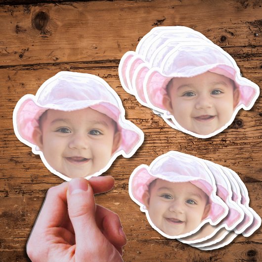 Aangepaste Baby Photo Stickers, Baby Photo Face Sticker
