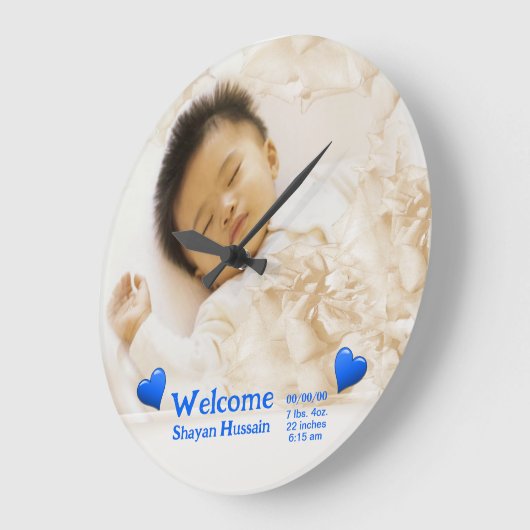 Aangepaste Baby Photo wandklok (Hoek)